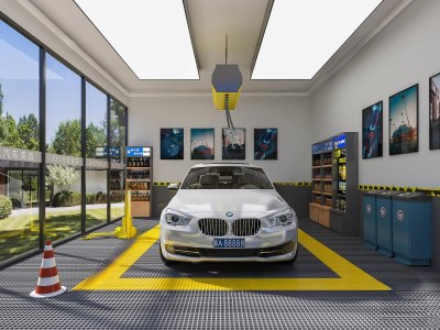 现代汽修店3D模型下载